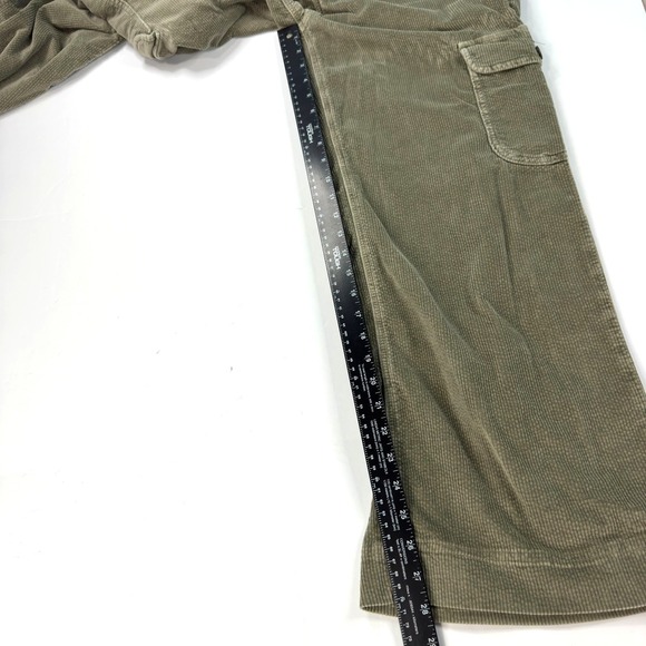 American Eagle Corduroy Pants Womens Size 10 Green Wide Leg Baggy Skater Y2K - Picture 7 of 9
